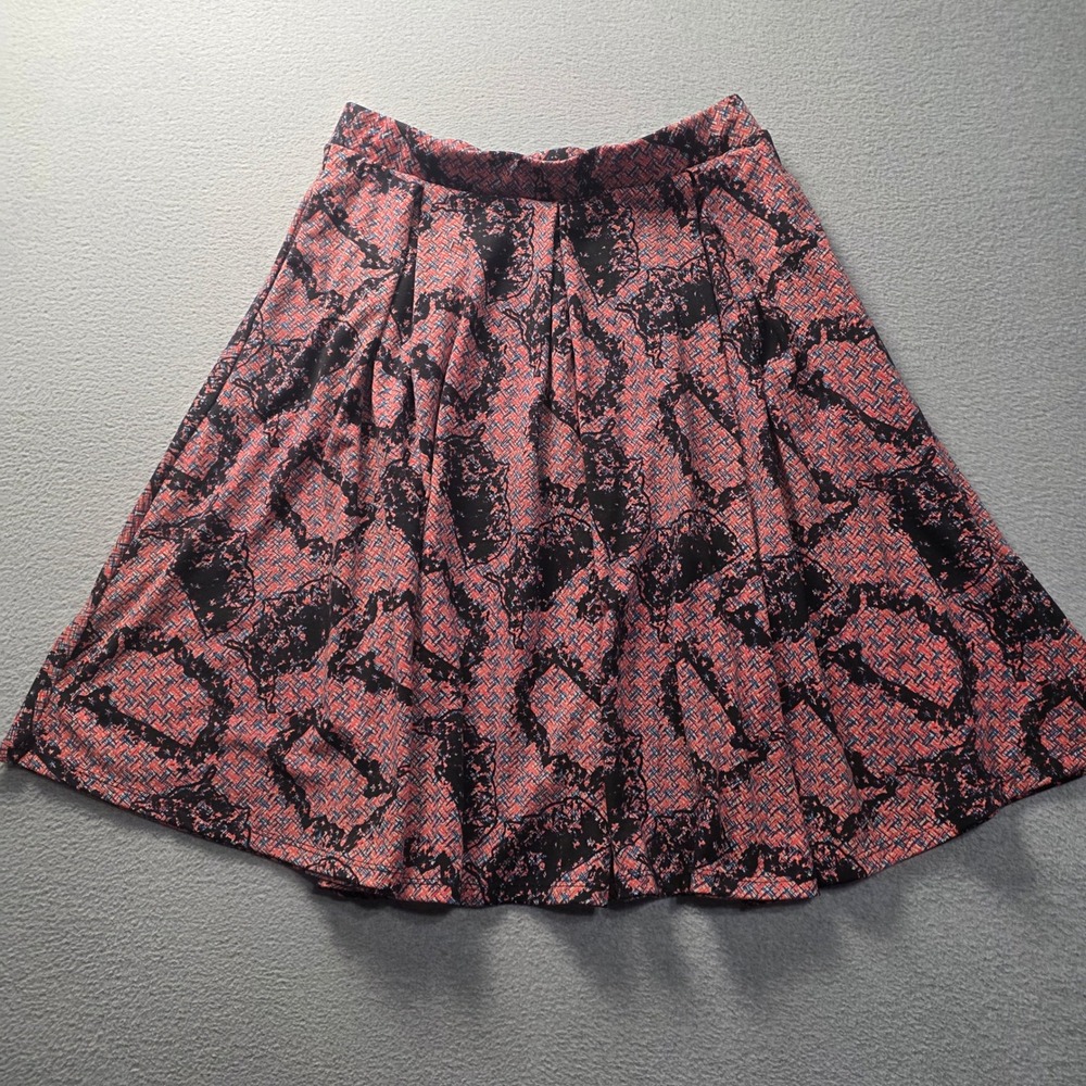 Midi Skirt Womens Medium‎ Coral Black Boho Flowy Pull On Casual LuLaRoe